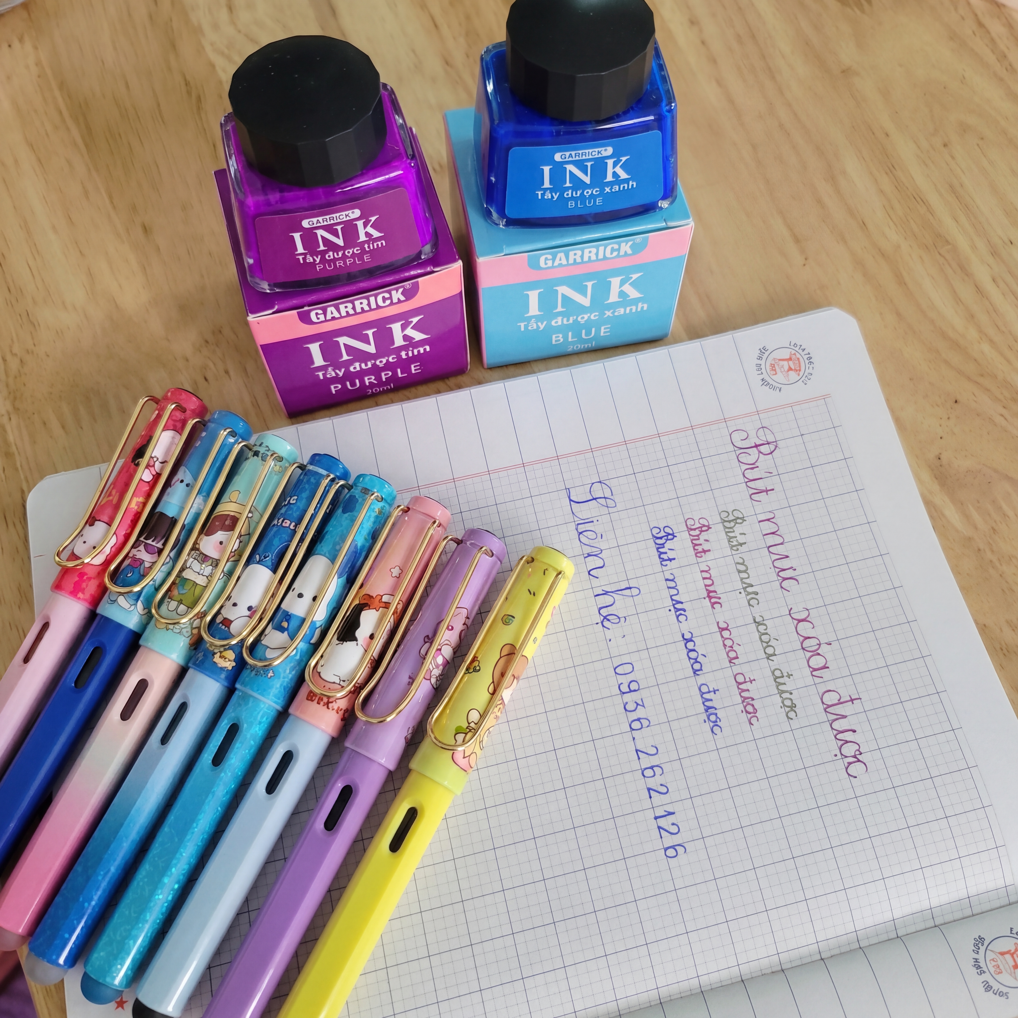 Combo 5 bút với lọ mực và ngòi